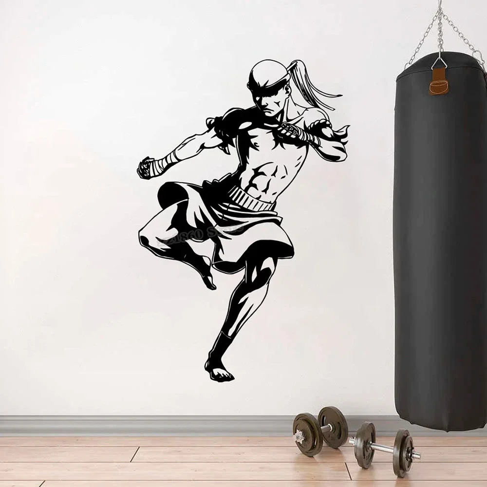 Home Gym Layout - Vinyl Wall Decal Thai Boxing Muay
