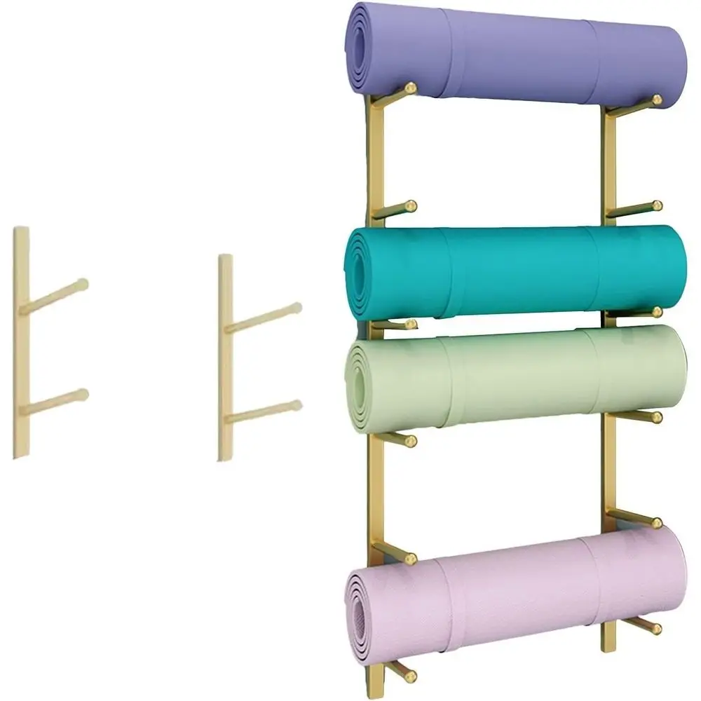 Home Gym Yoga Mat - Wall-Mounted Metal Gym Rack for Home