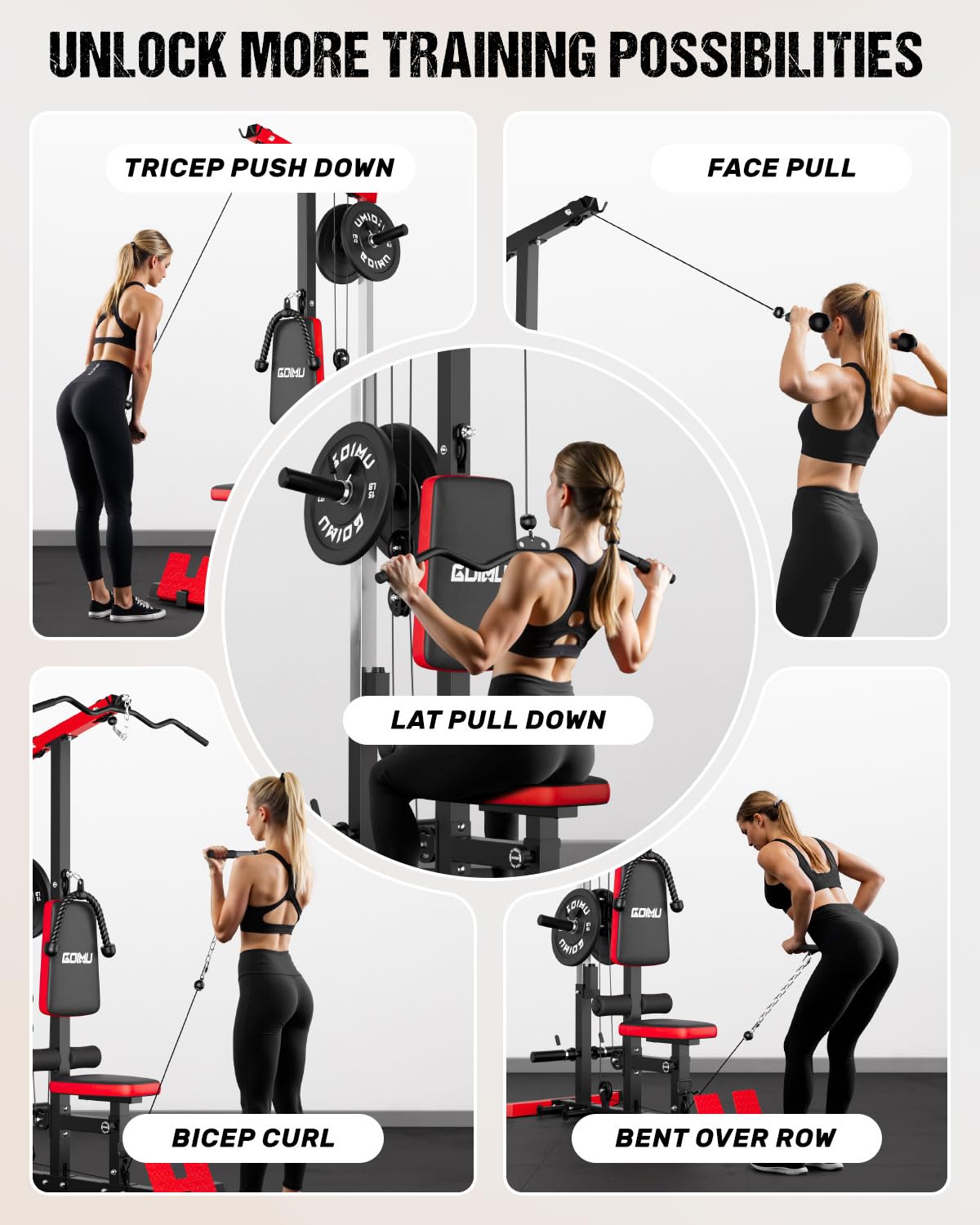 LAT Pulldown & Row Cable Machi - Pulley Home Gym review and price