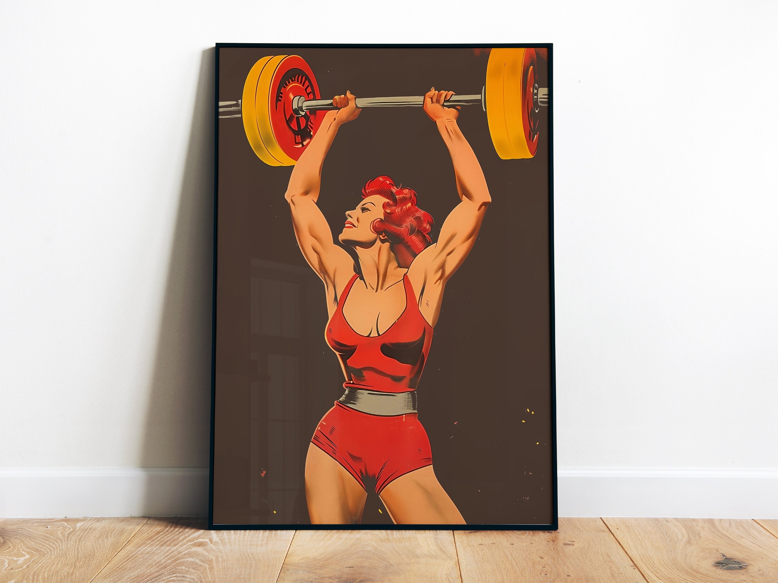 Retro Gym Bodybuilder Muscular - Home Gym Dumbbell Workout review and price