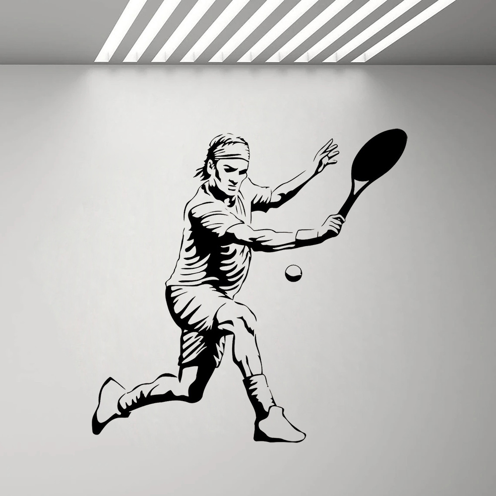 Tennis Player Wall Sticker Vin - Home Gym Layout review and price