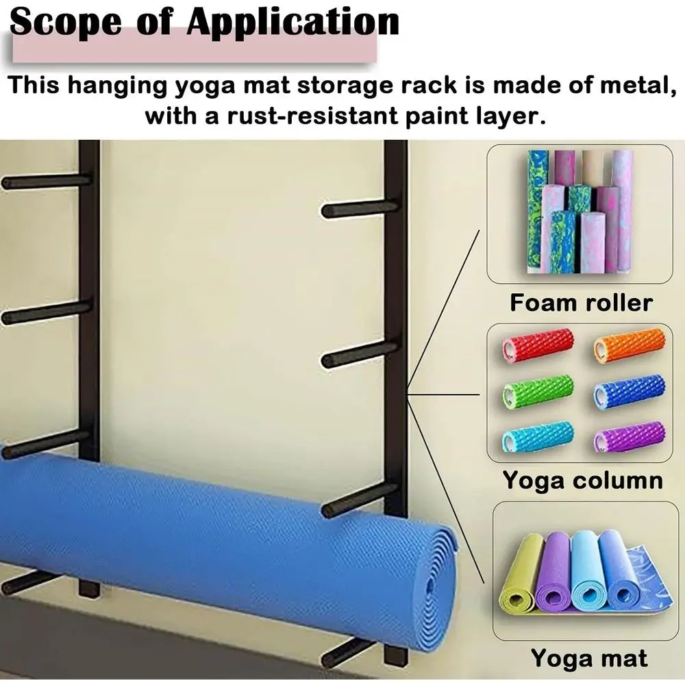 Wall-Mounted Metal Gym Rack fo - Home Gym Yoga Mat review and price