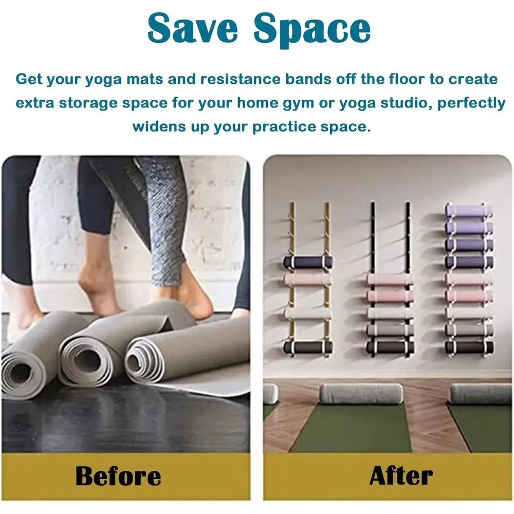 Wall-Mounted Metal Gym Rack fo - Home Gym Yoga Mat review and price