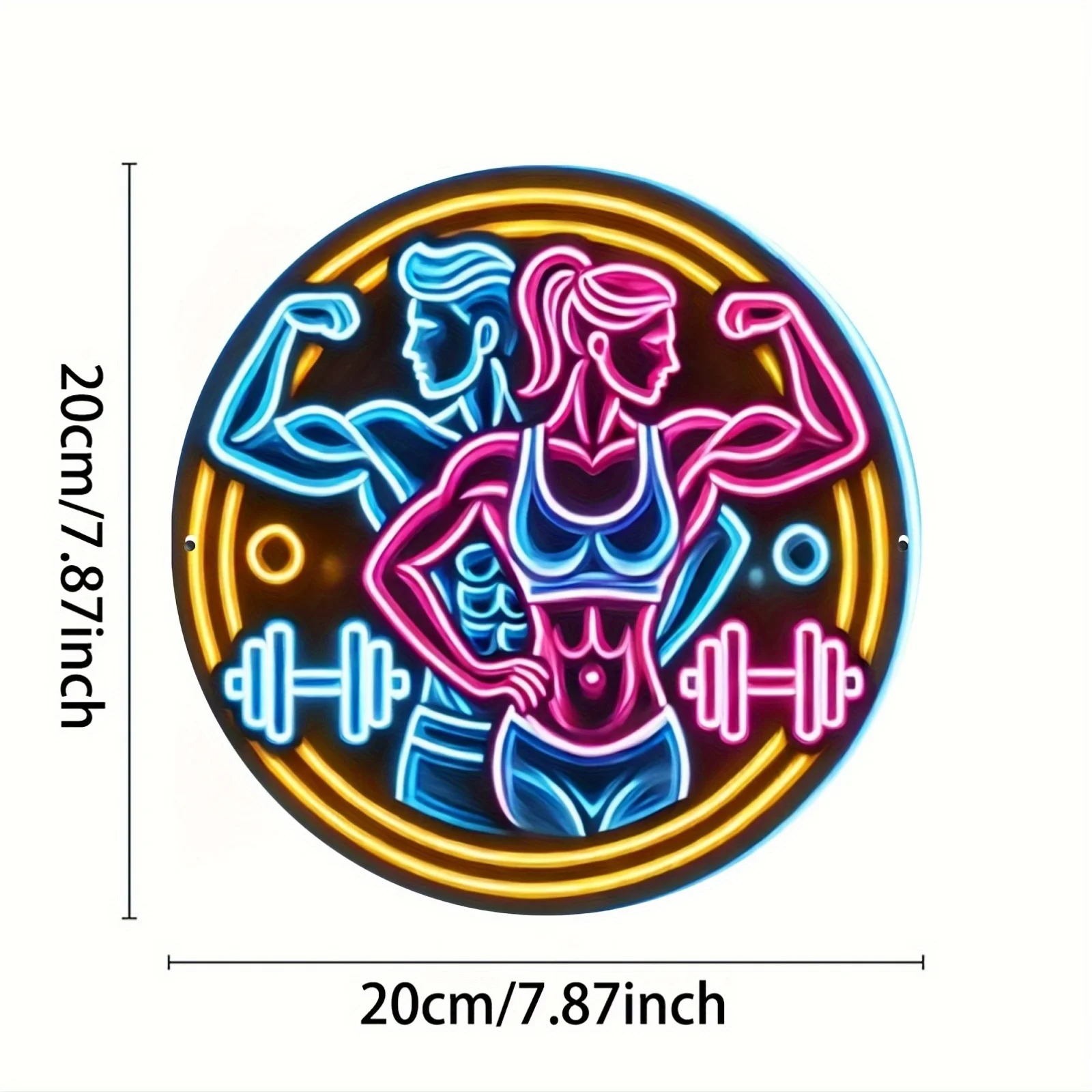 2D Metal Sign Fitness Gym Neon - Home Gym Dumbbell Workout review and price